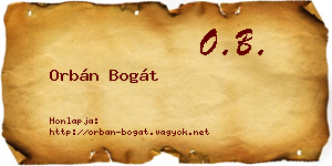 Orbán Bogát névjegykártya